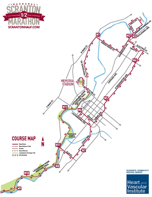 The Course Scranton Half Marathon